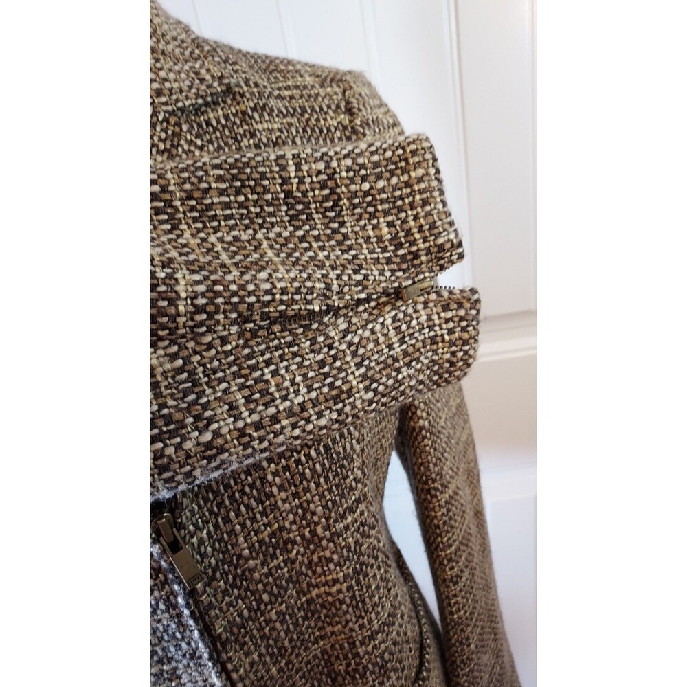 Jones New York Tweed Jkt 6P Petite Silk Wool Moto Blazer Academia Professional - Picture 5 of 8